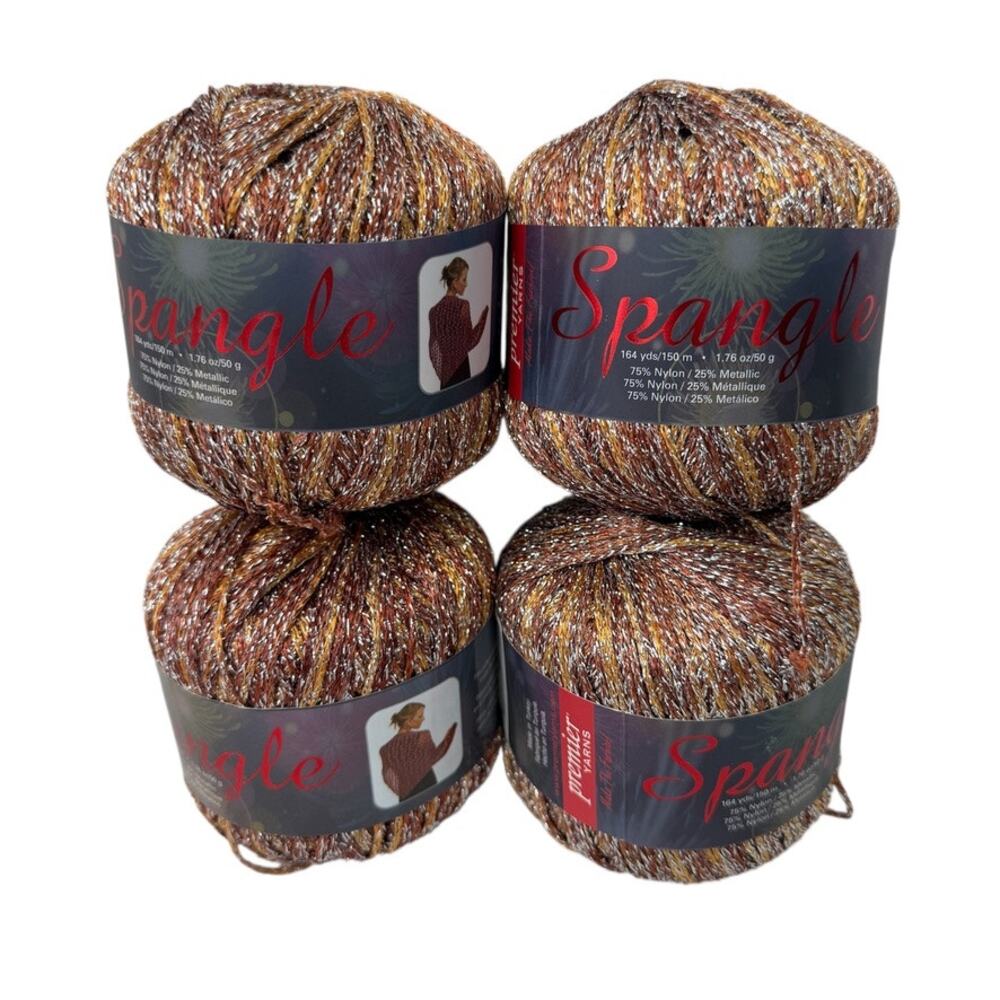 Premier Yarns Spangle Nylon Metallic Silver Sunshine  1.76 oz 164 Yards 4 Pack